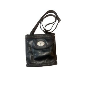 Fossil Maddox | Black Leather Crossbody | Adjustable Strap | OS